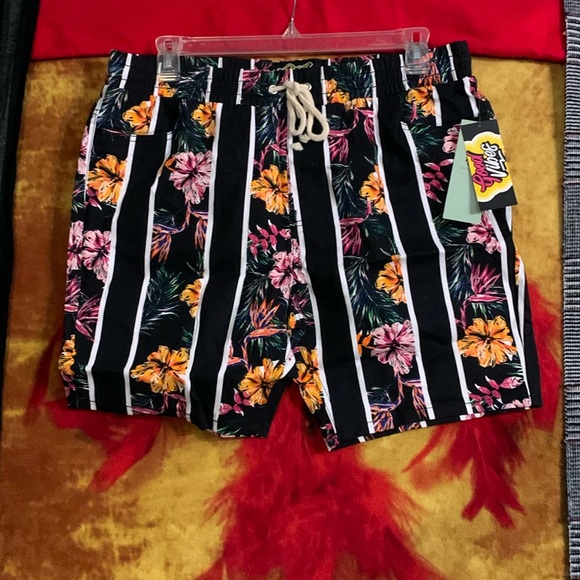 Drill Clothing Co. Shorts Good Vibesmens Black Floral Drawstring